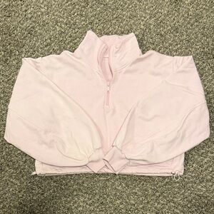 Lululemon Cropped 1/4 Zip Pink Pull Over